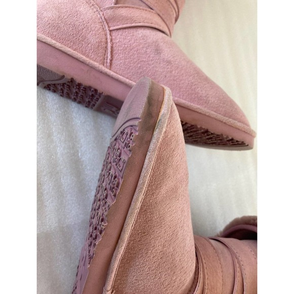LAMO Womens Pink Suede Winter Boots 8.5 Furry - Picture 6 of 10